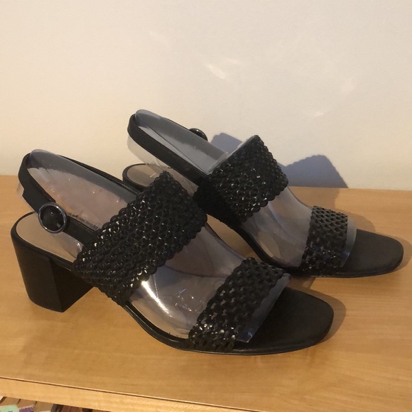 New in Box Lord & Taylor Sabbie Woven Block Heeled Sandals - Picture 2 of 8